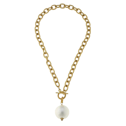 Susan Shaw Cotton Pearl Toggle Necklace - 16"