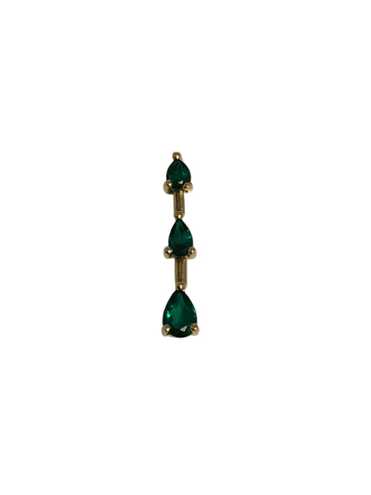 U 121215 10K Yellow Gold 3 Green Stone Pendant