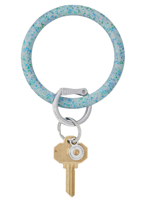 BOKR-S-BF O-Venture Silicone Big O Key Ring - Blue Frost Confetti