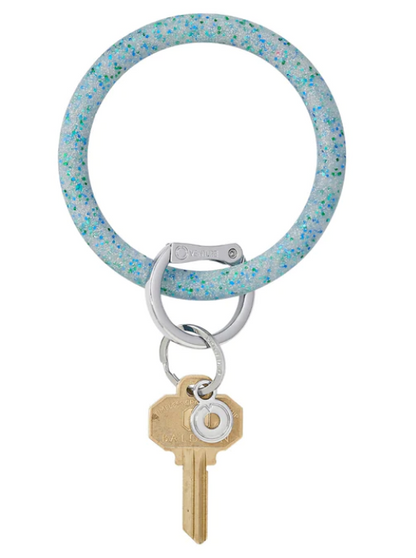 BOKR-S-BF O-Venture Silicone Big O Key Ring - Blue Frost Confetti