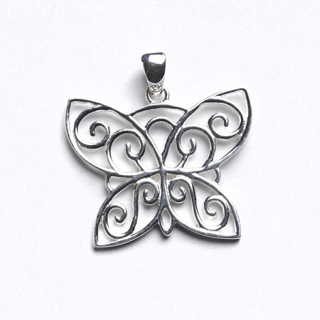 Sterling Silver Butterfly Pendant - southern-gates 