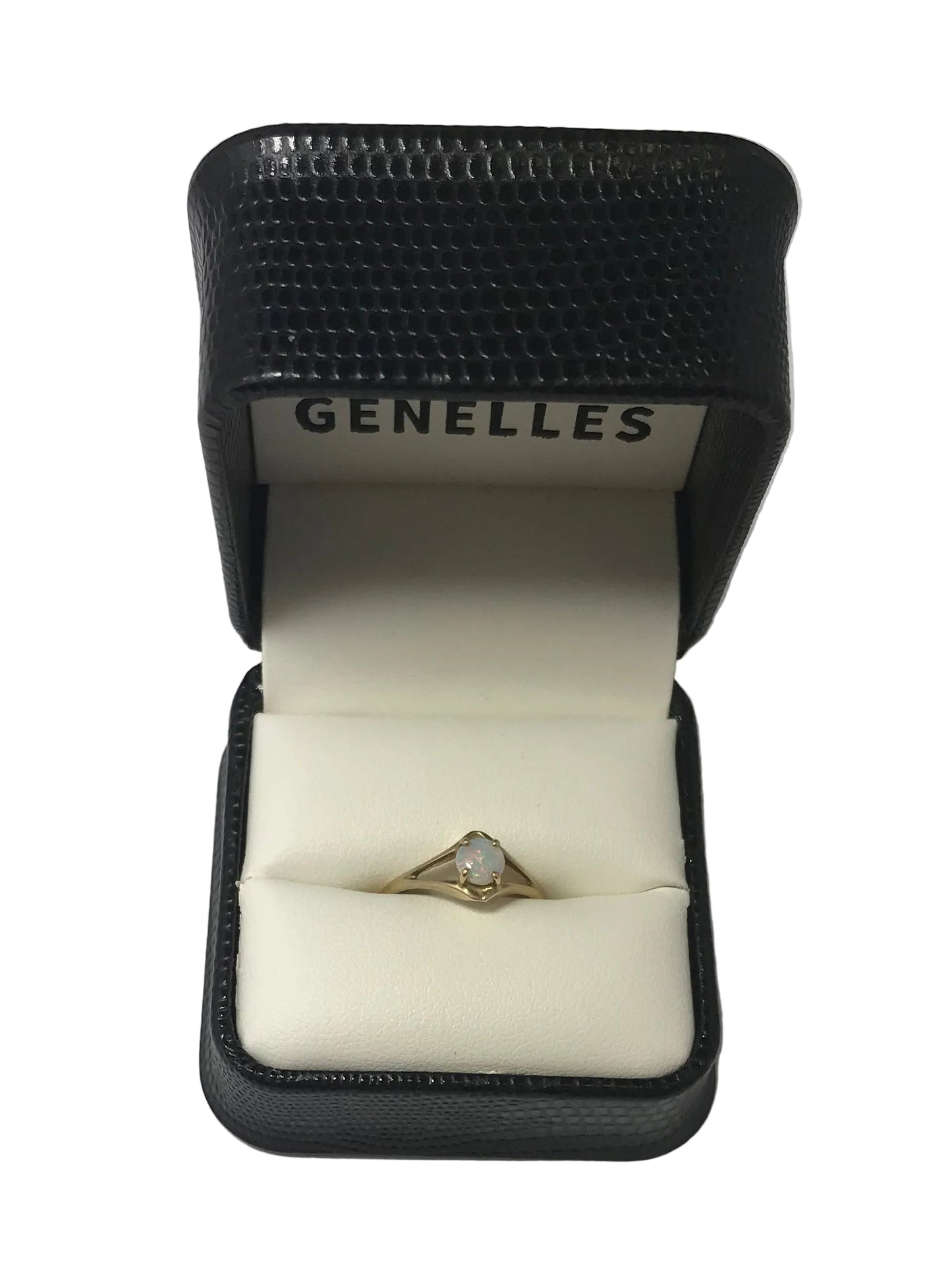 U 10K Yellow Gold White Stone Ring