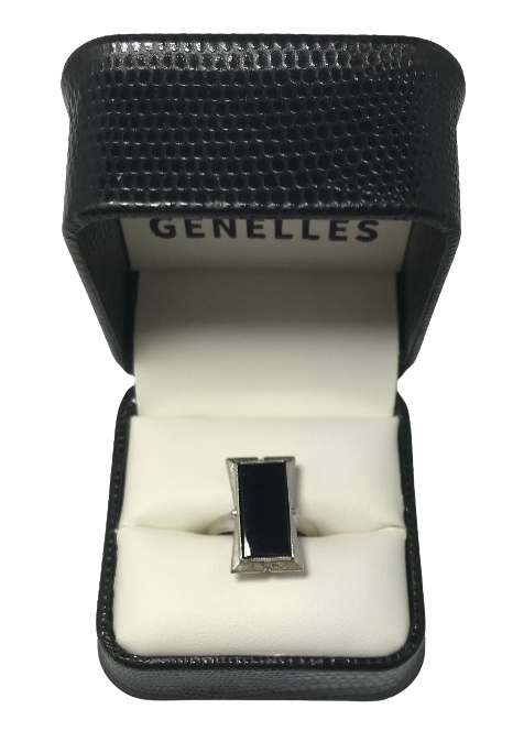 U 167978 10K White Gold Black Onyx Ring