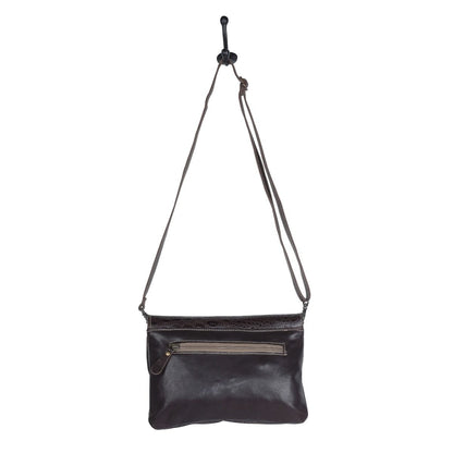 Myra Choco splash Hand-Tooled Handbag