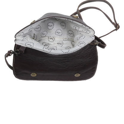 Myra Choco splash Hand-Tooled Handbag