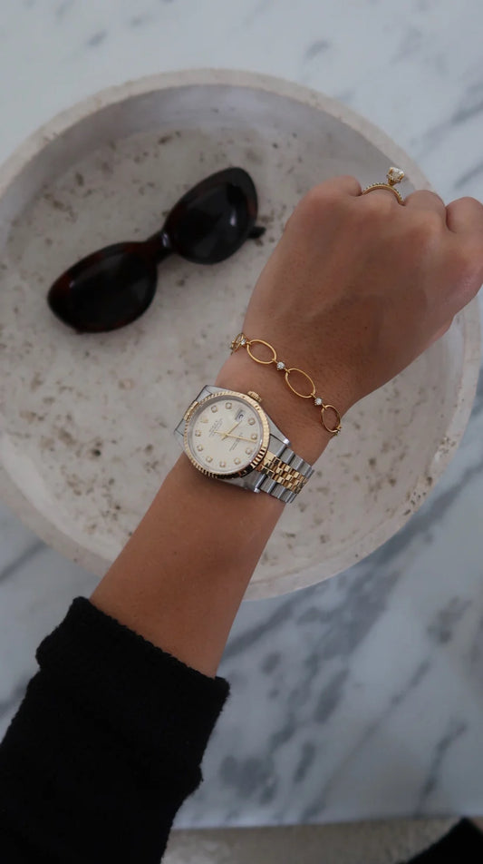 406555 Chansutt Pearls Jojo Bracelet 6-9in Water Resistant 18k Plated Stainless Steel