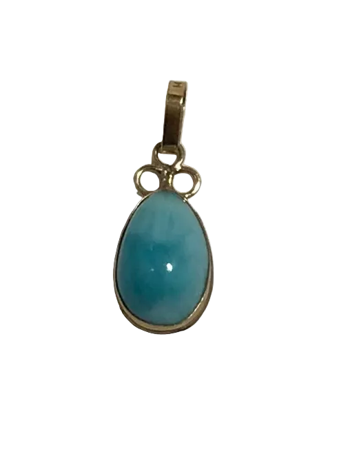 U 38205 14K Yellow Gold Blue Stone Pendant