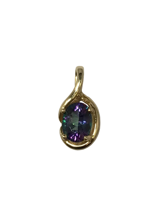 U 14K Yellow Gold Majestic Fire Pendant with Enhancer Bail