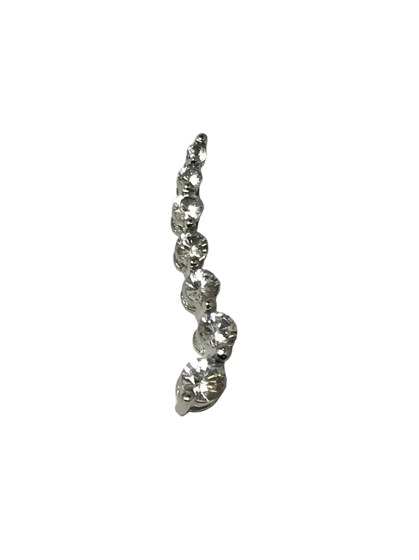 U 10K White Gold Clear Stone Journey Pendant