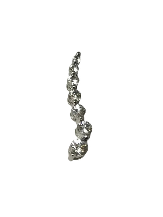 U 10K White Gold Clear Stone Journey Pendant