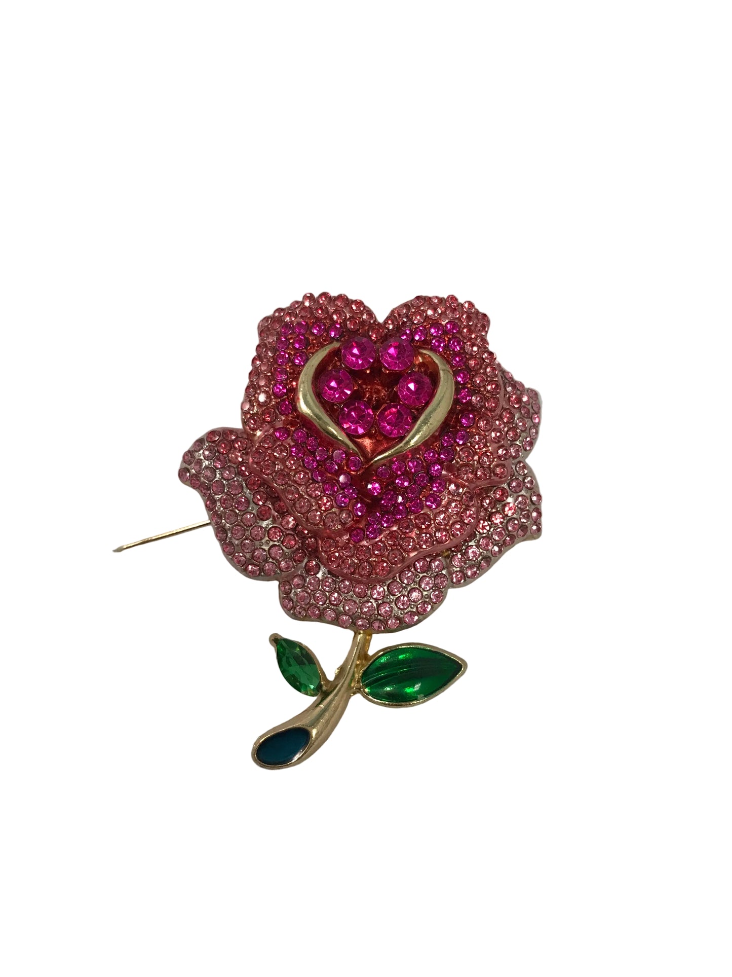 PA5675/PU Pink Stone Flower Brooch