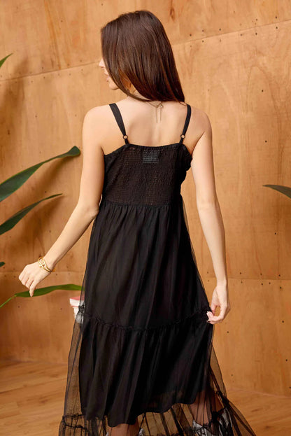 B24S-8635-D Myra Bohera Janet Elaine Embroidered Leather Tier Dress