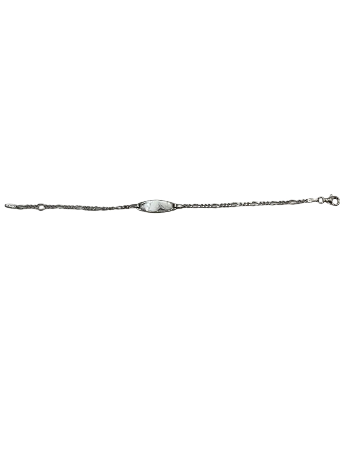 SS-02-00185-B In Season Engravable Sterling Silver 5.5-6.5in Oval Kids ID Bracelet 0