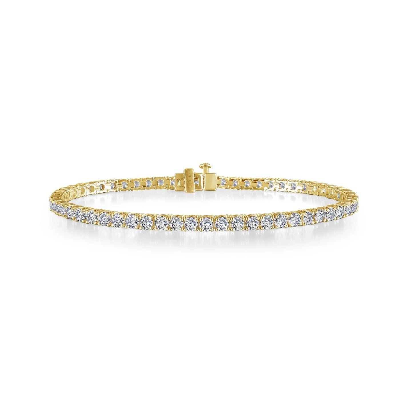 B3001CLG70 Lafonn Sterling Silver Gold Plated 7IN 2.25CT TENNIES BRAC