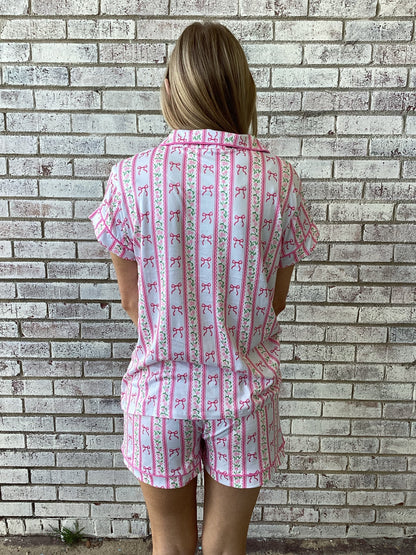 PP-0126-PJ-BTNSET-BOWSTR  Simply Southern Pink PJ Set