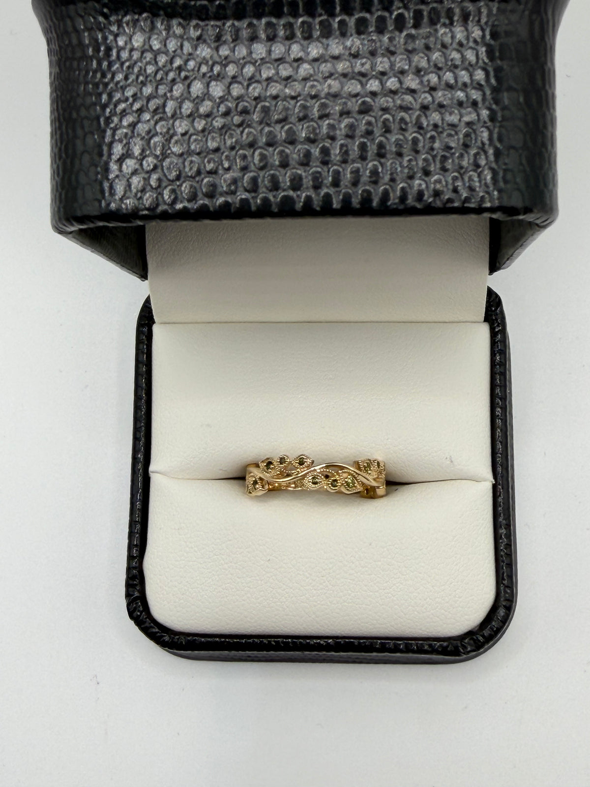 14K Yellow Gold Custom Made 14pt CTW AA Green Tourmaline Ring