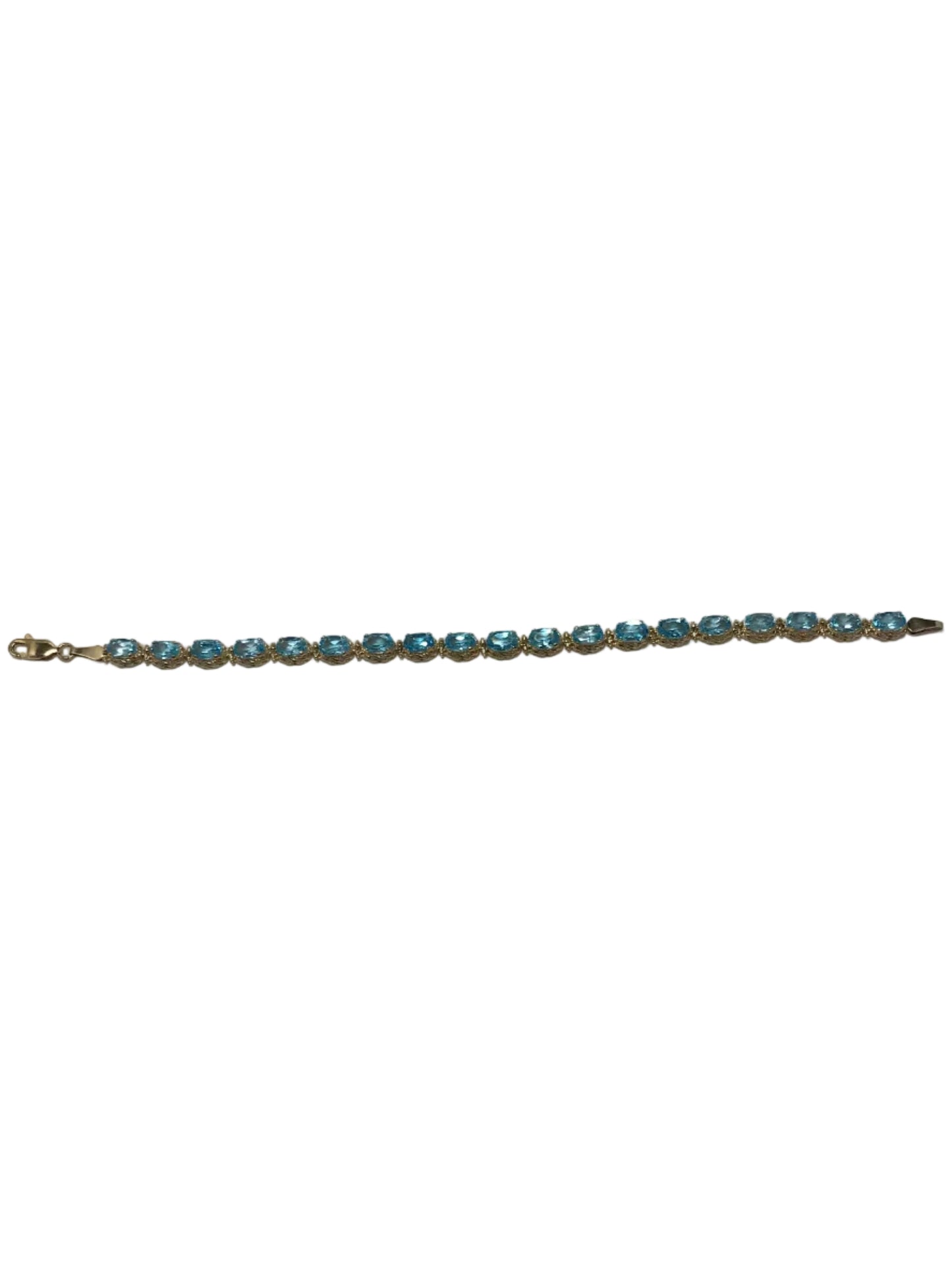 U 128935 10K Yellow Gold Blue Stone Bracelet