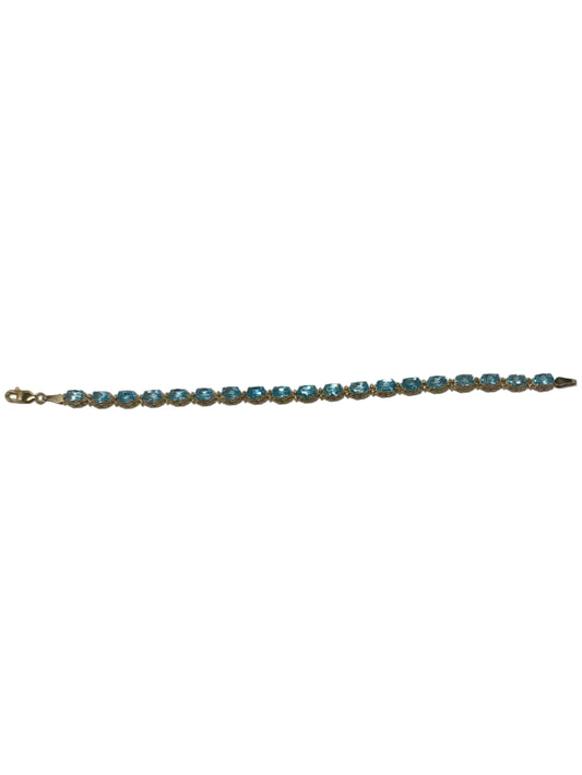 U 128935 10K Yellow Gold Blue Stone Bracelet