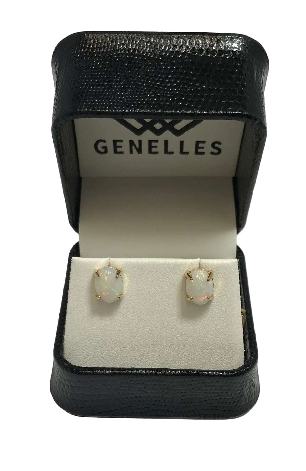 U 48136 14K YG White Stone Earrings