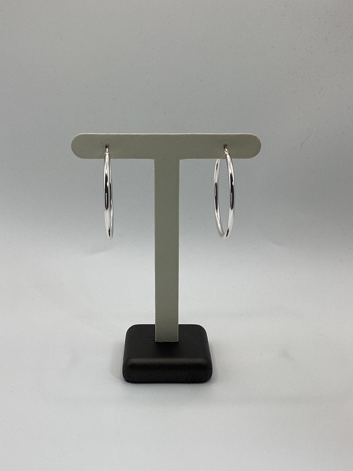 SSH-54 Sterling Silver 40mm Hoop Earrings