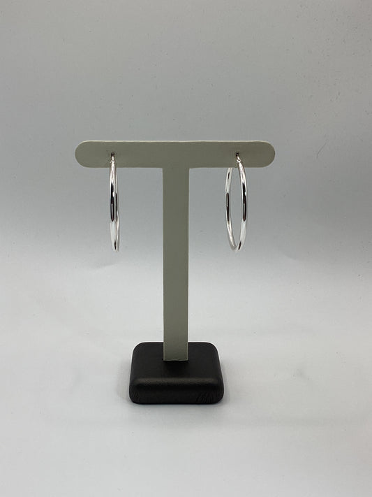SSH-54 Sterling Silver 40mm Hoop Earrings