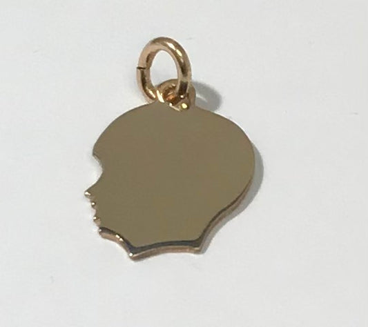 GD0338 Gold Filled Boy's Head Charm Small