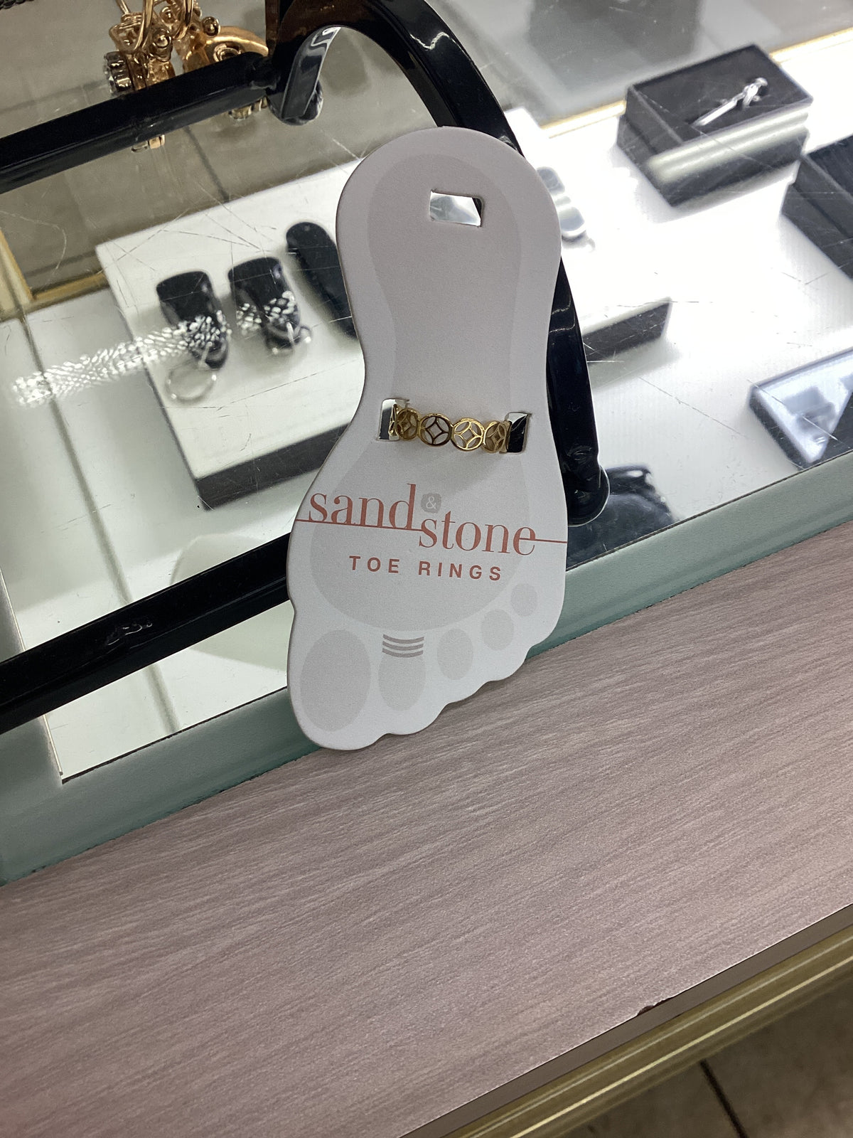 Sand And Stone Toe Rings - Gold Tone 0