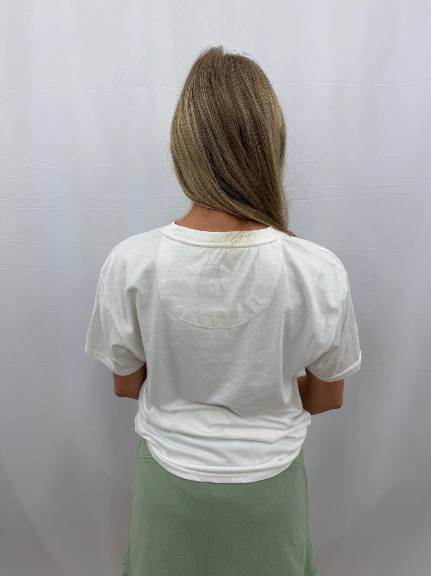 RDG21W00AMQ Royce Amen Quilt Print Ivory Tee