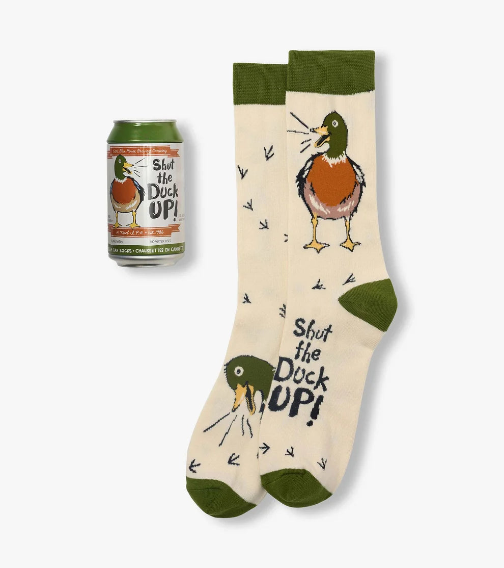 BC1DUCK006 Men's Shut The Duck Up Beer Can Socks 0