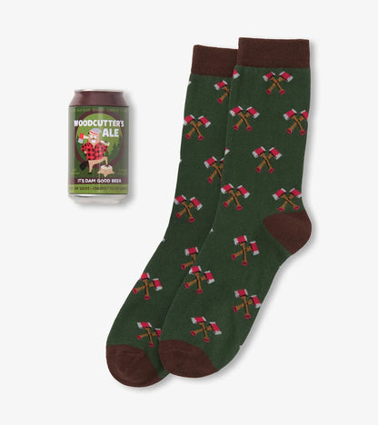 BC1WCAX001 Men's Woodcutters Ale Beer Can Socks 0