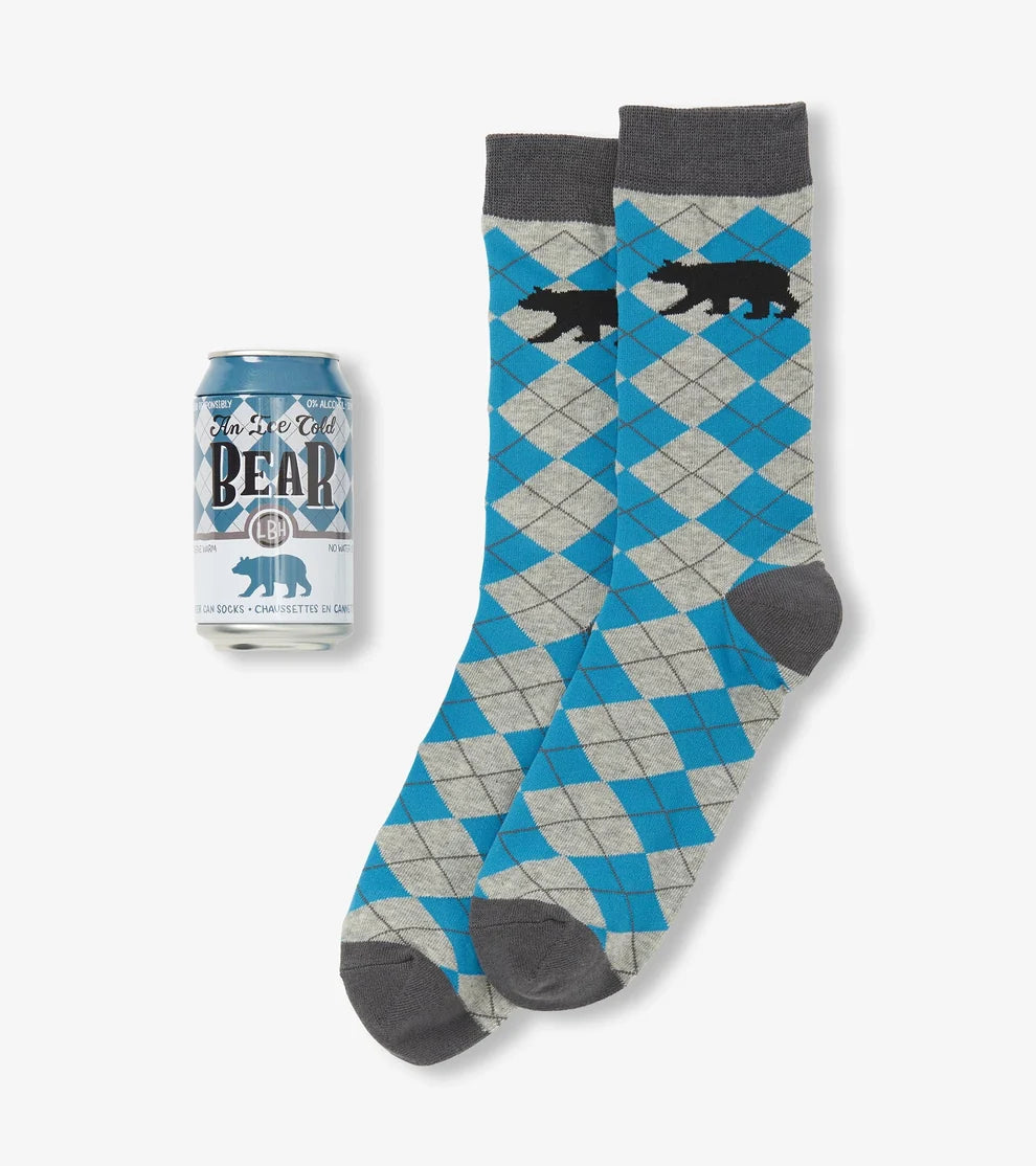BC1WiBE303 Ice Cold Bear Men's Beer Can Socks 0