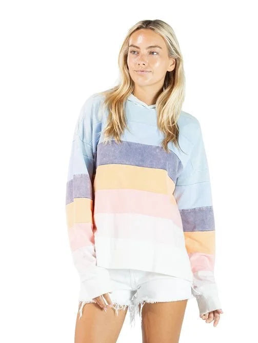 PP-0126-HD-STRIPE-WSHD Simply Southern Women's Stiped Hoodie