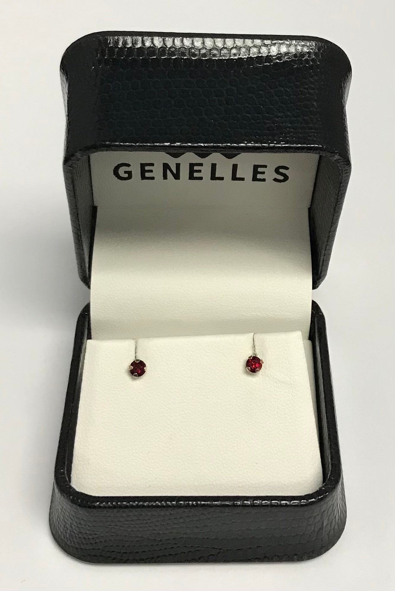 FE/3B-JAN 10K YG 3MM January Birthstone Earrings