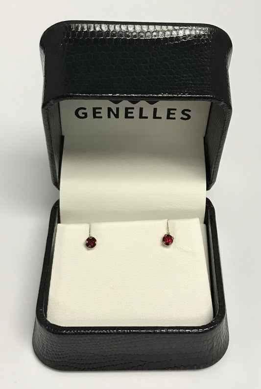 FE/3B-JAN 10K YG 3MM January Birthstone Earrings