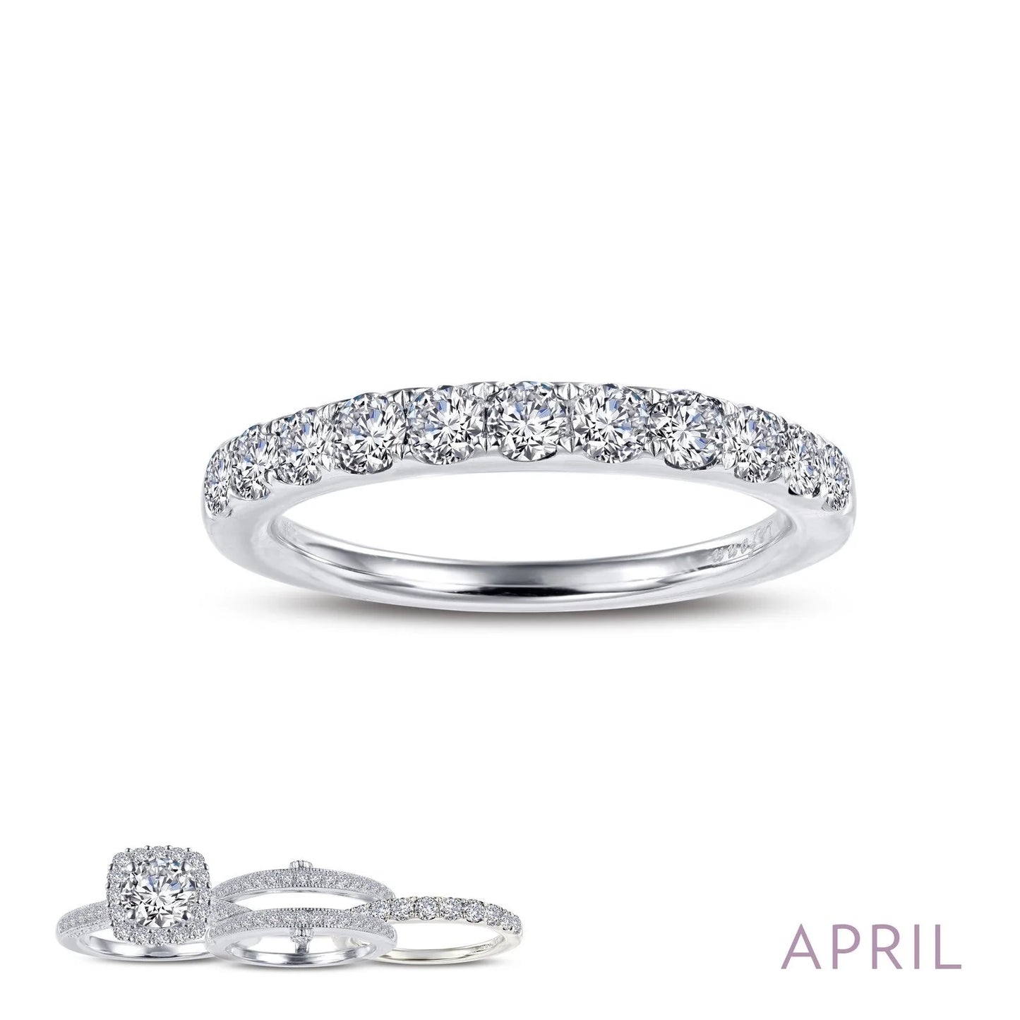 BR004 Simulated Diamond Birthstone Rings