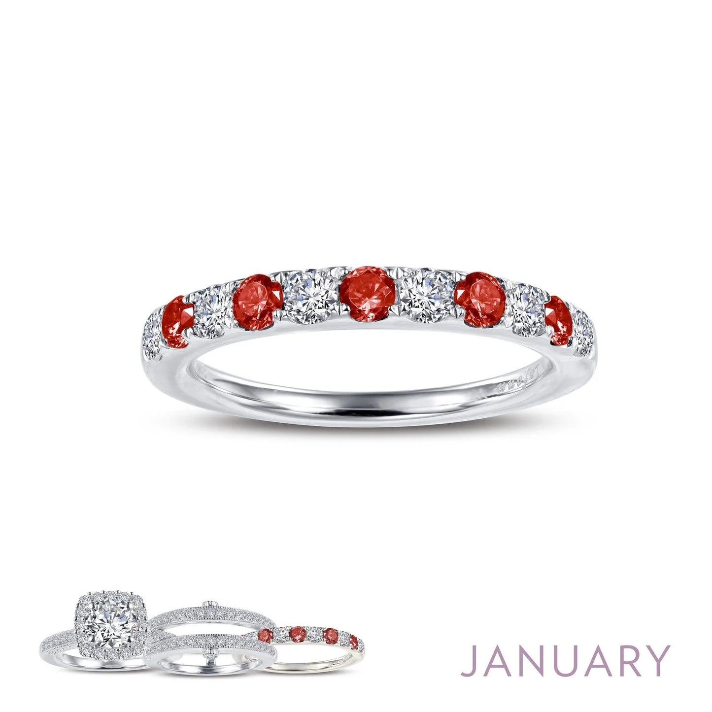 BR004 Simulated Diamond Birthstone Rings