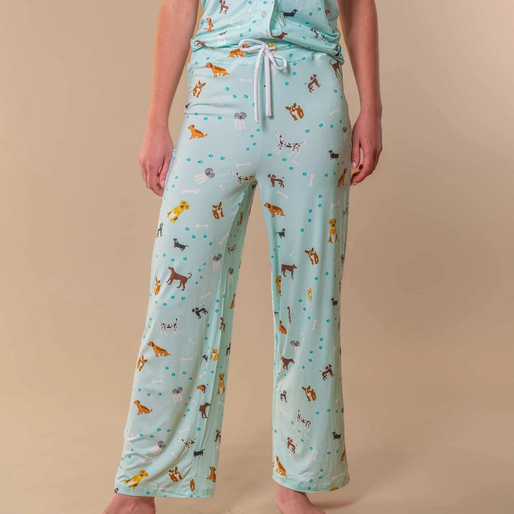 Amanda Blu Bark At The Park Pajama Pants | Blue Puppy Dog PJ Bottoms 0