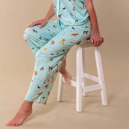Amanda Blu Bark At The Park Pajama Pants | Blue Puppy Dog PJ Bottoms 0