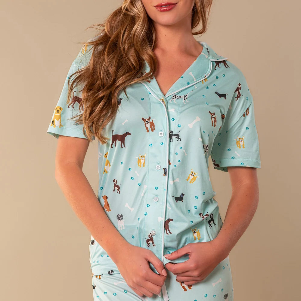 Amanda Blu Bark At The Park Pajama Top | Blue Puppy Dog PJs 0