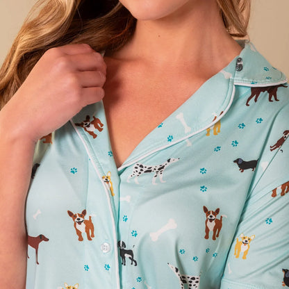 Amanda Blu Bark At The Park Pajama Top | Blue Puppy Dog PJs 0