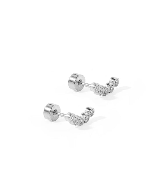 LINNY4309 Linny Co Abigail Silver Screwback Sparkle Earrings