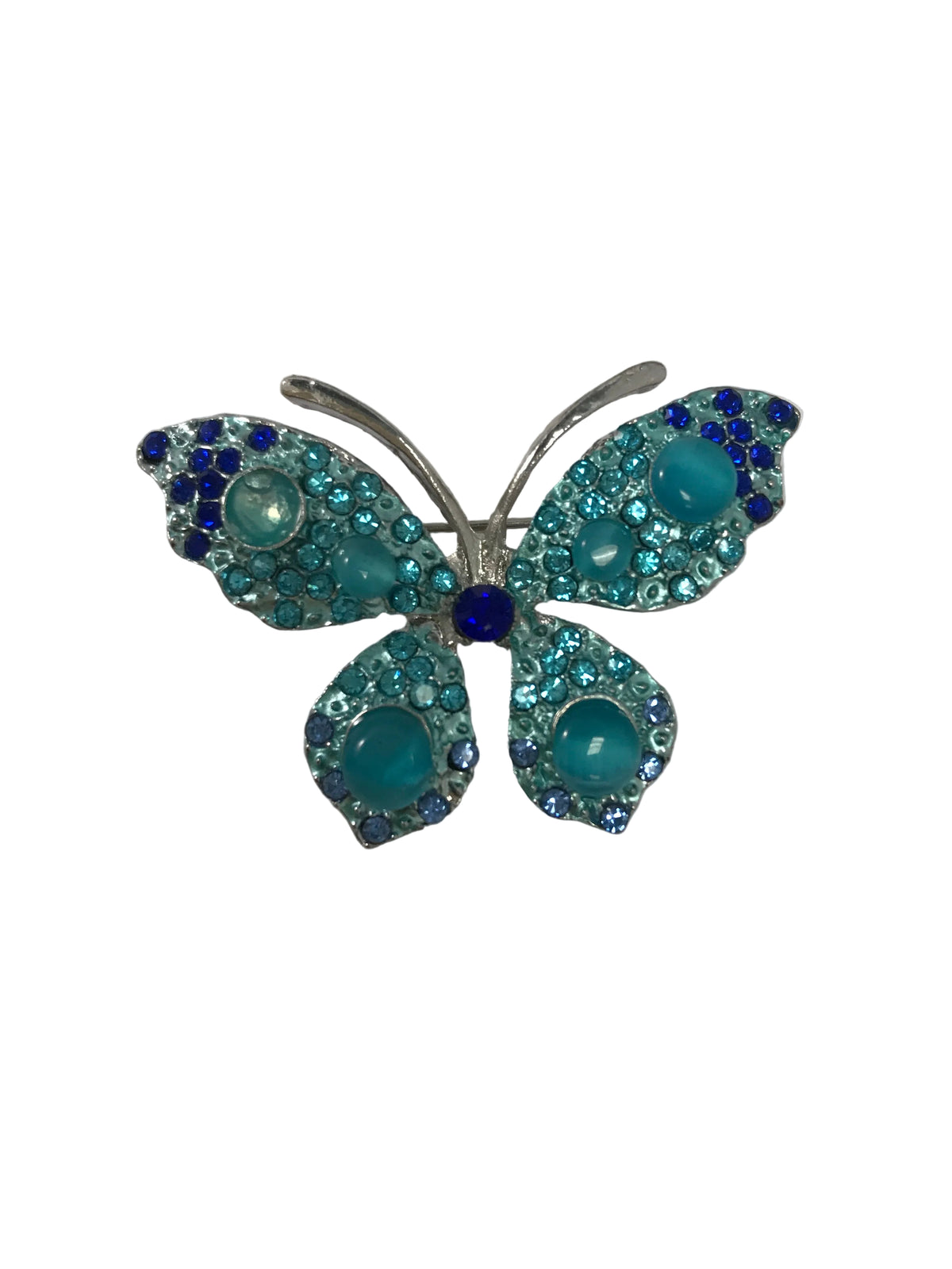 APA15110 Blue Stone Butterfly Brooch 0