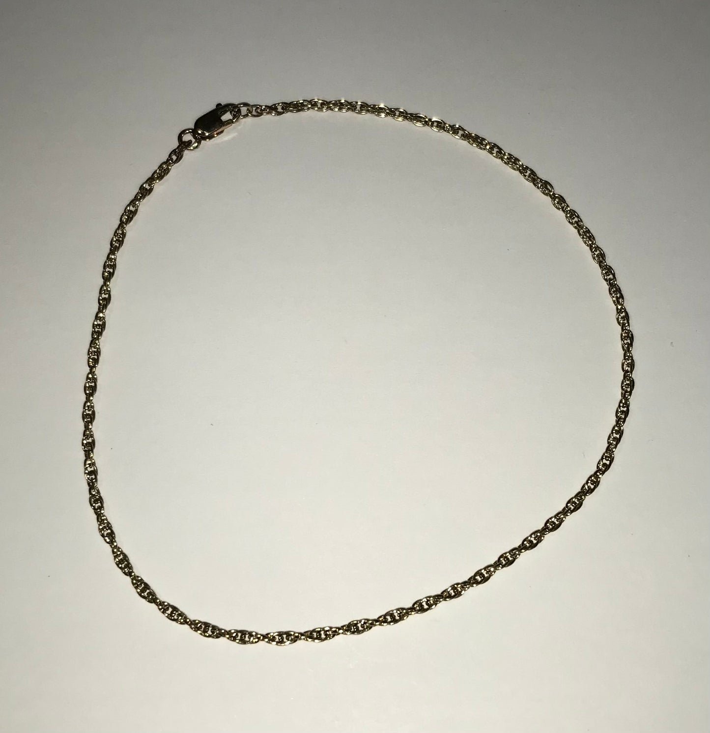 D18 14/20 Yellow Gold Filled Rope Chain Anklet