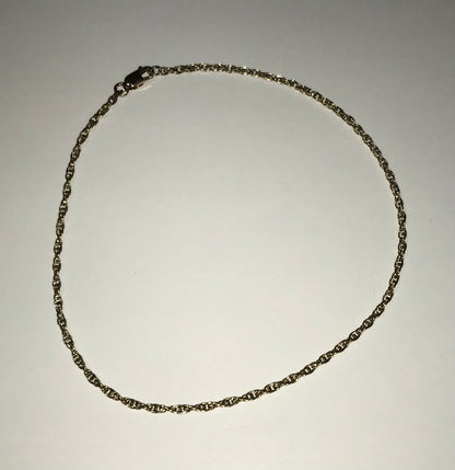 D18 14/20 Yellow Gold Filled Rope Chain Anklet
