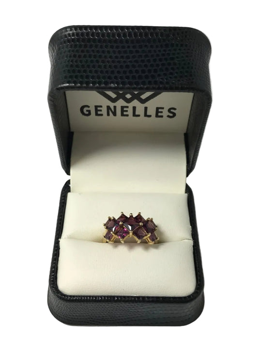 U 41288 14K Yellow Gold Garnet Stone Ring