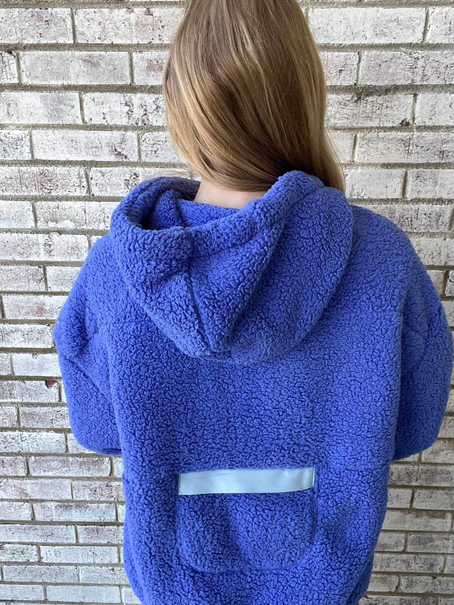 KDC-PLVR-14-BLU Katy Did Blue 2-Toned Sherpa Pullover