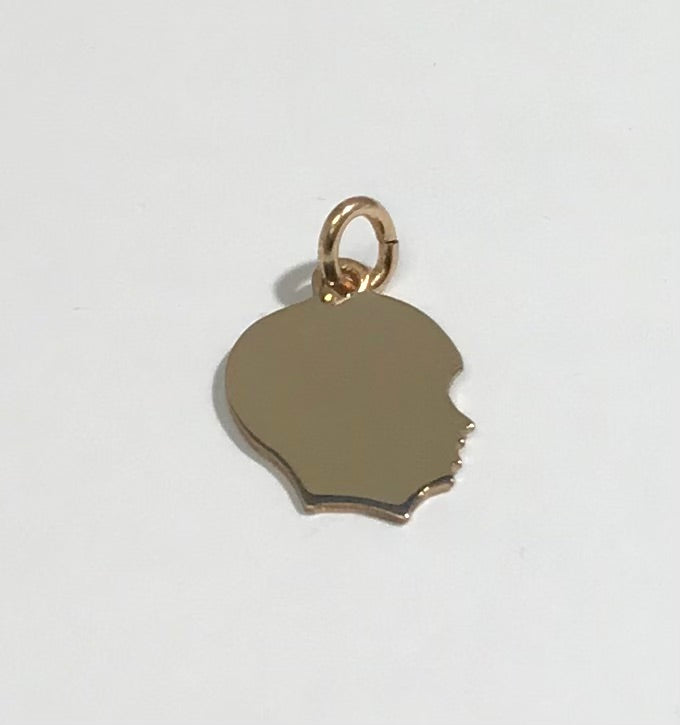 DSCY449 Yellow Gold Filled Small Boy's Head Charm