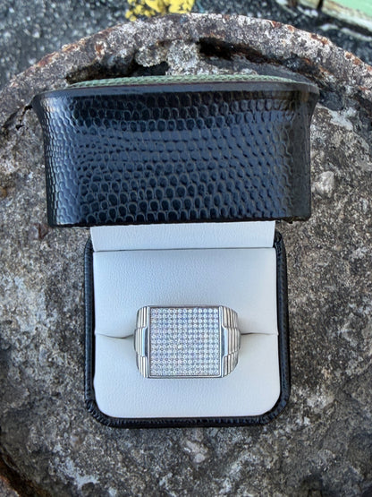 Sterling Silver Men's CZ Ring Size 12 0