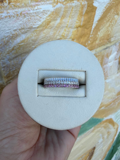 XL-1000-PTOUR 10K White Gold .60CTW Pink Tourmaline/Diamond Band