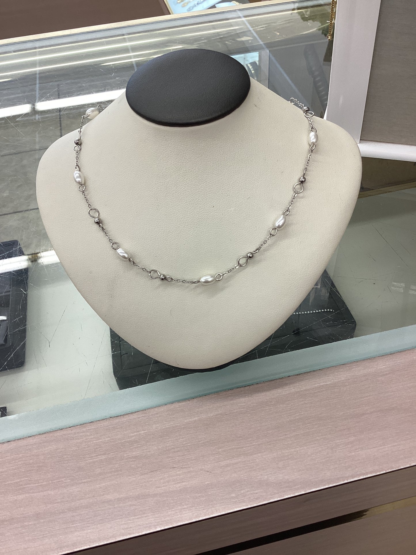 10195 Narelle Stainless Steel Pearl Bead Necklace 0